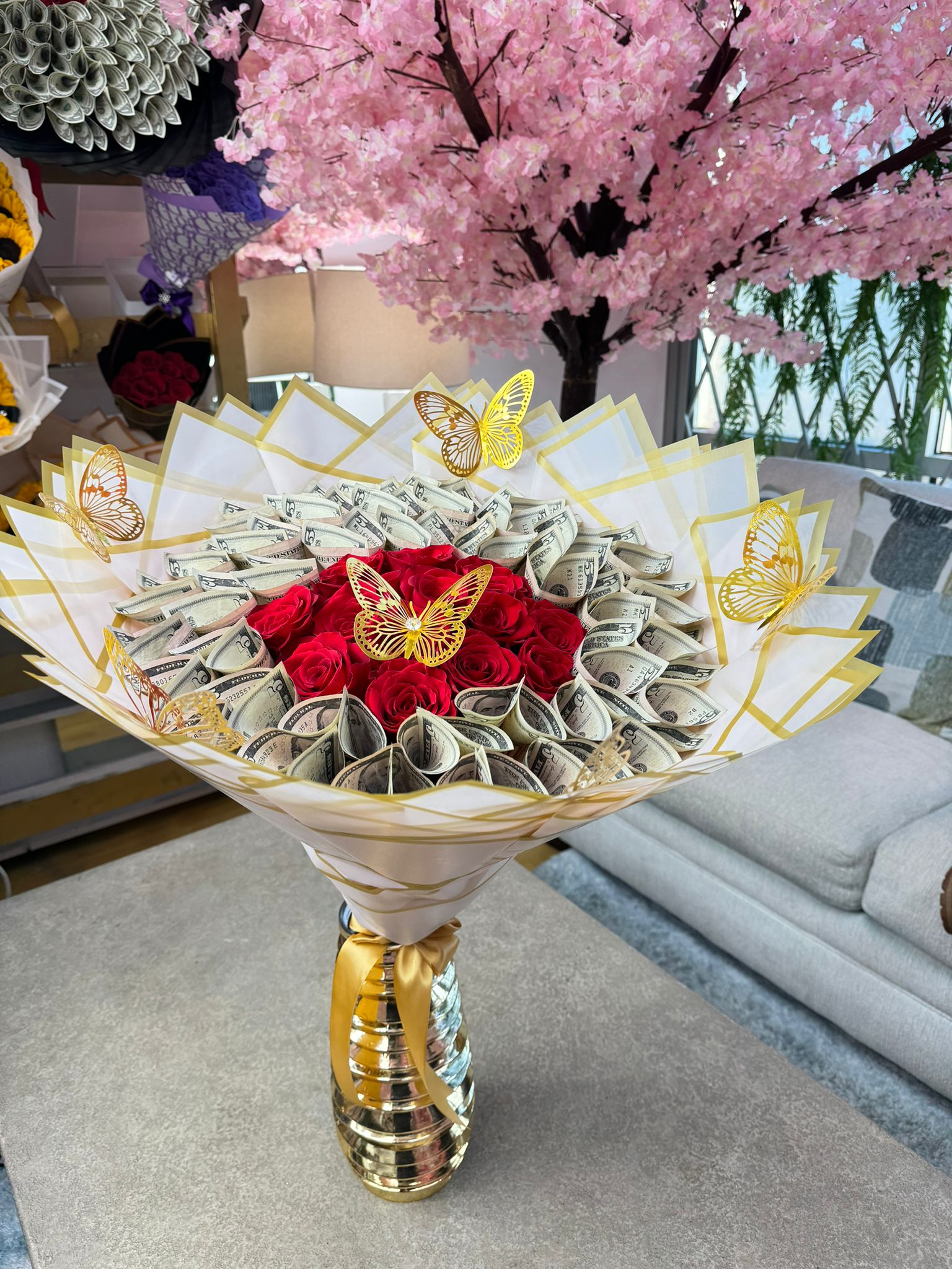 money tree bouquet Money Bouquet (To order have to be by zelle or cash in store)