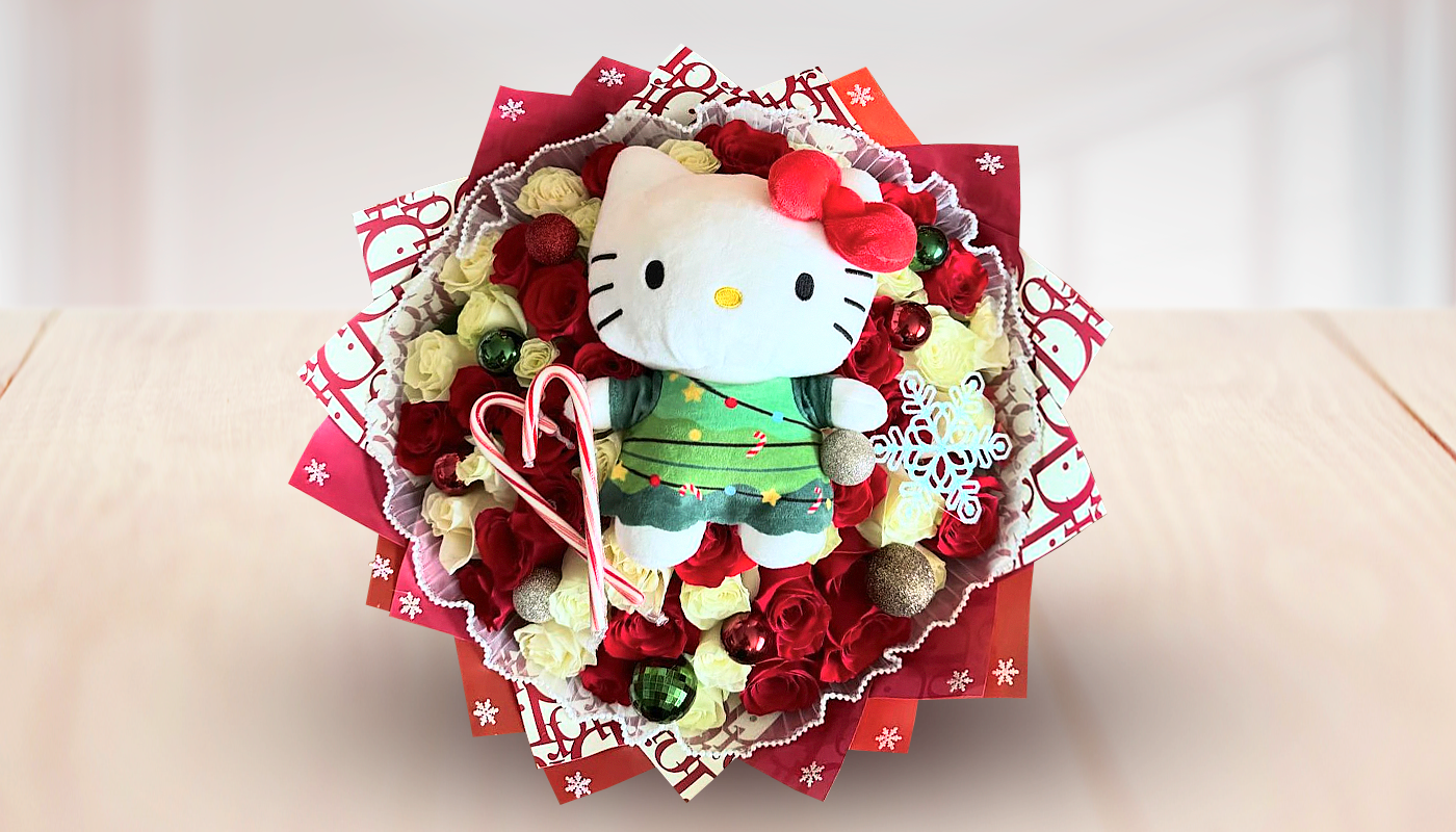 Custom Hello kitty christmas bouquet