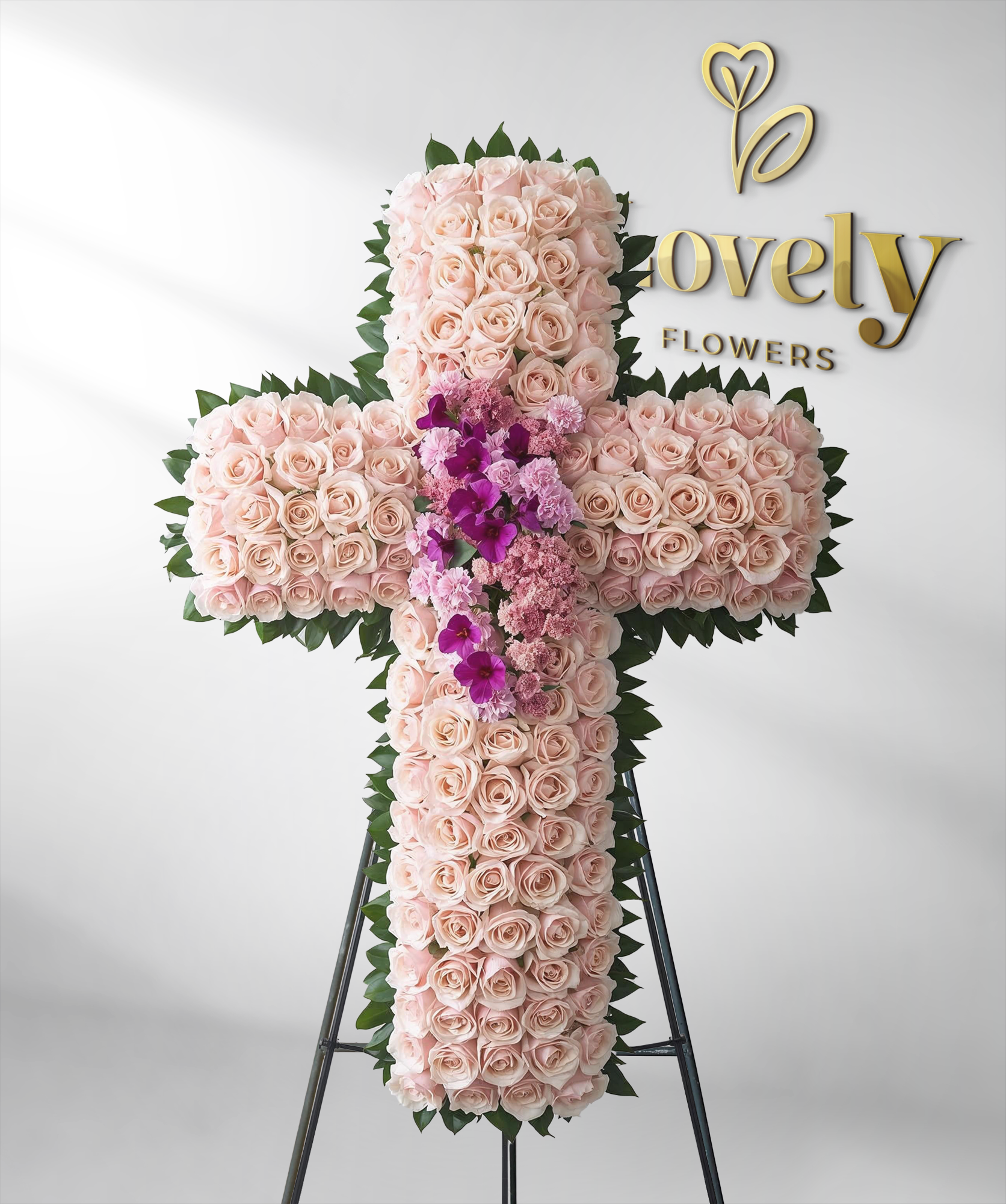 Elegant Christian Sympathy Arrangement for Memorial Services