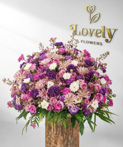 Exquisite Grand Purple & Pink Floral Arrangement