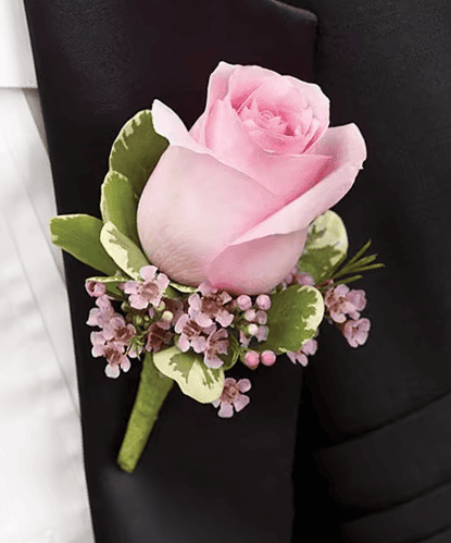 Model #08 Boutonniere Pink Rose Graduation