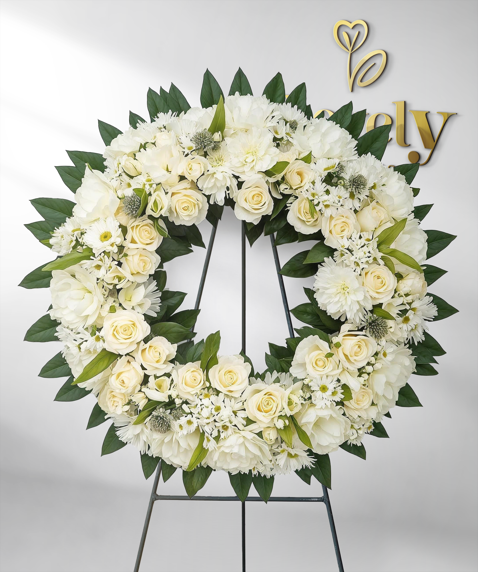 Eternal Peace White Funeral Wreath