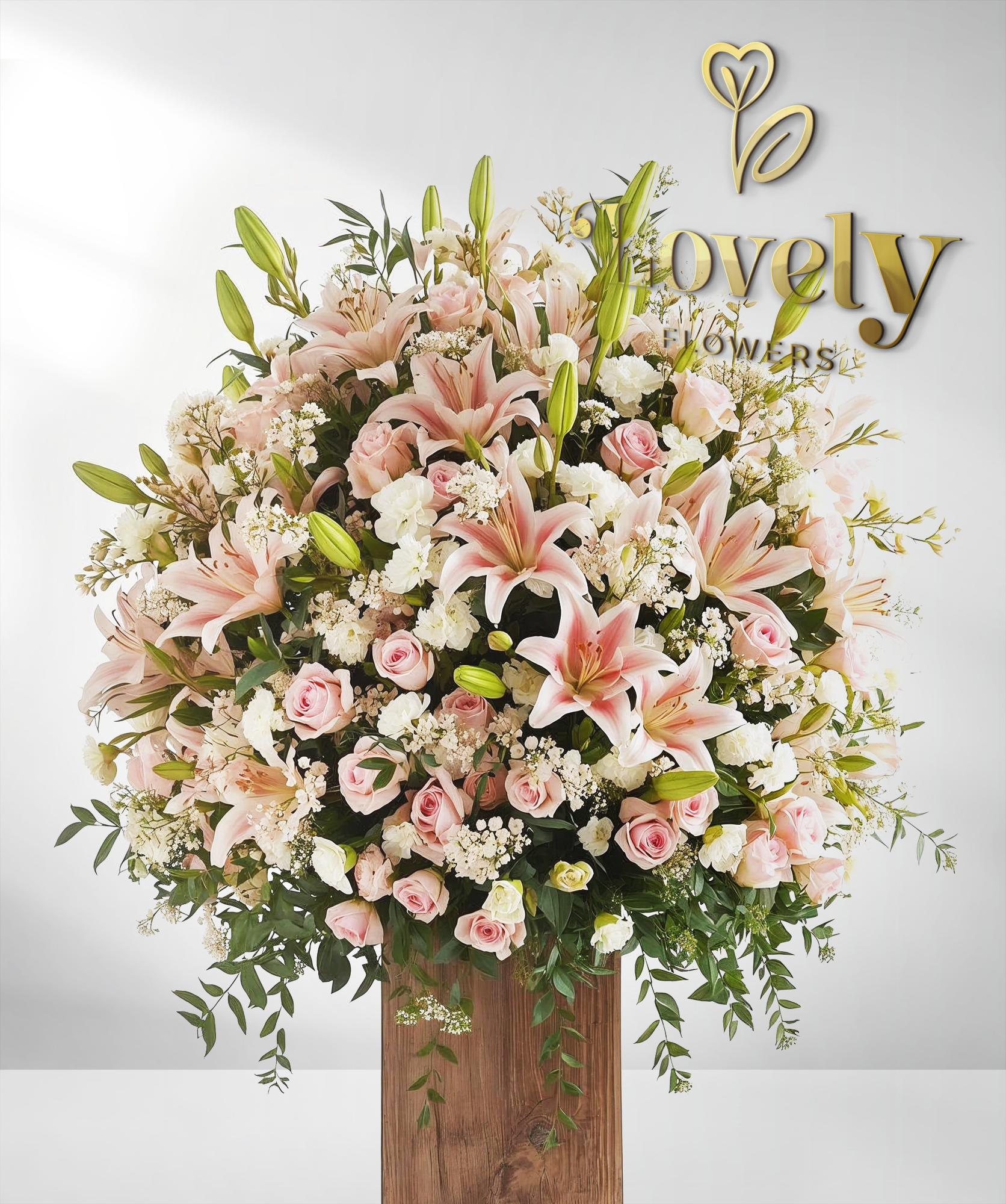 blush lily flower Premium Blush Lilies, Soft Pink Roses, & White Carnations