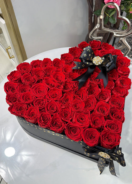 Red Eternal Roses Heart Luxury Box