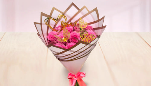 12 Rosas Rosadas para Mamasita ~ Mother’s Day Pink Roses Bouquet