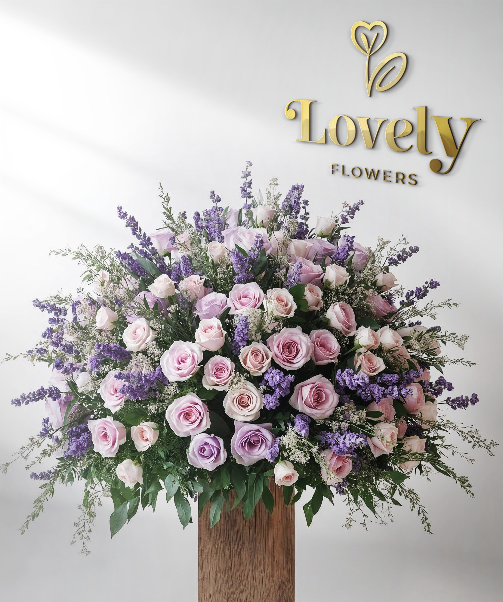 Luxury Blush Pink and Lavender Rose Arrangement