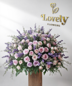 Luxury Blush Pink and Lavender Rose Arrangement