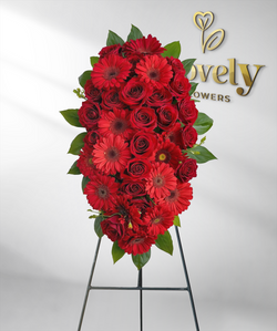Classic Red Rose & Gerbera Daisy Standing Spray