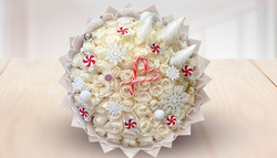 White Roses Christmas Bouquet