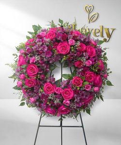Sympathy Floral Pink & Purple Arrangement for Memorial