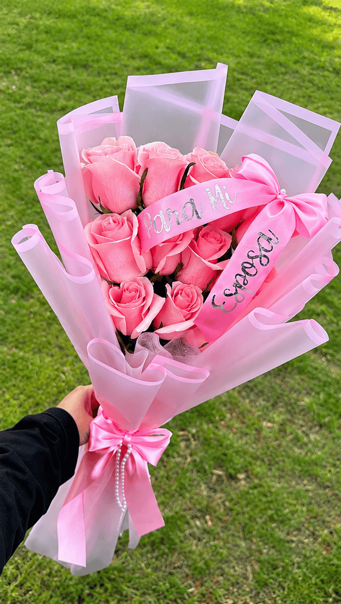 12 Rosas Rosadas Flat