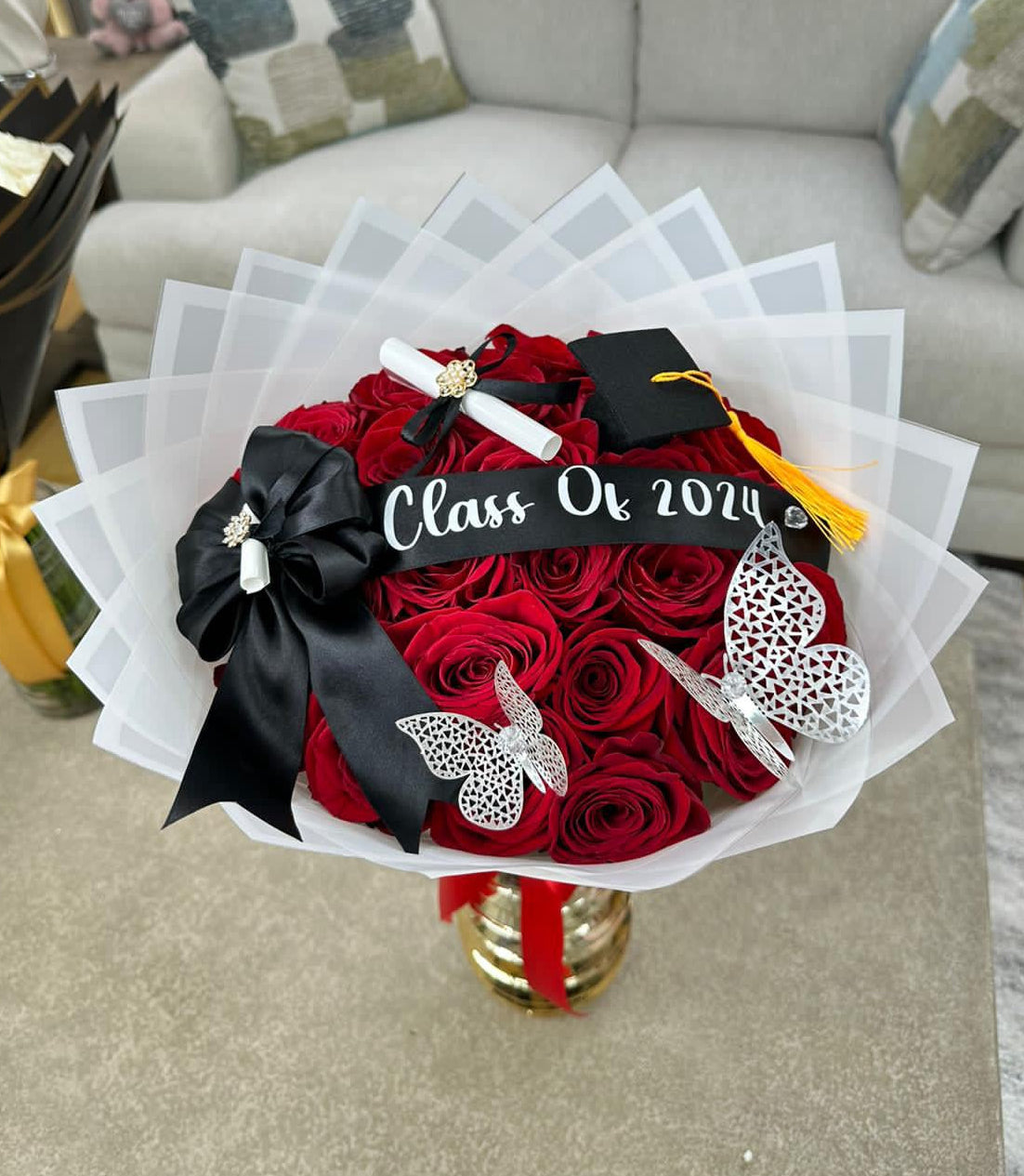 Graduation Sparkly Roses 25 Red Roses + Graduation – Lovely Flowers