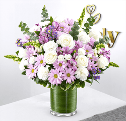 Lavender & White Mixed Flower Arrangement