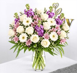 Lavender & White Circular Floral Arrangement