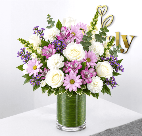 Lavender & White Mixed Flower Arrangement