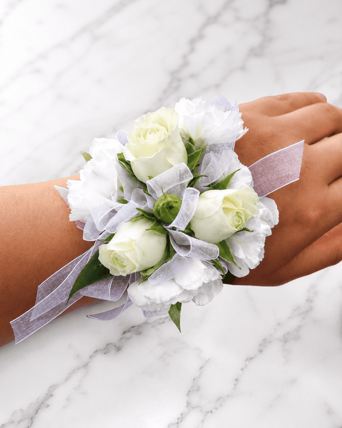 Model #9 Corsage White Graduation
