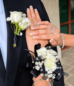 Corsage & Boutonniere Black & White Model #5