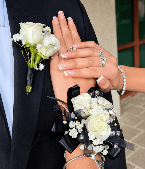 Corsage & Boutonniere Black & White Model #5