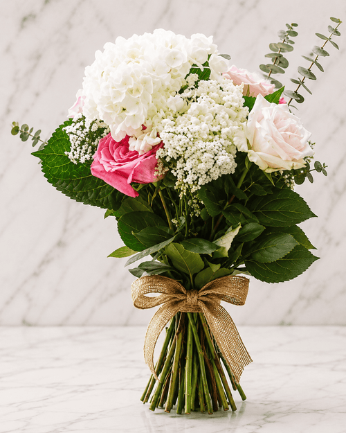 Prom MODEL 09 White Garden Graduation Bouquet