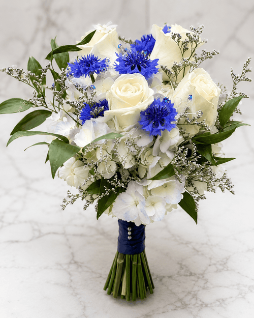 Prom MODEL 04 Blue & White Bouquet