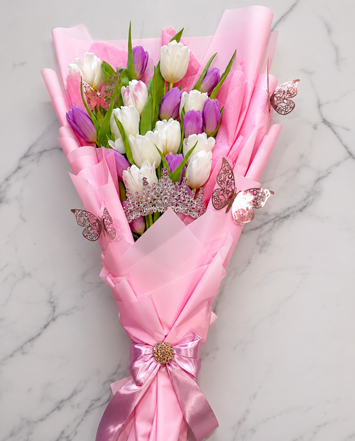 20 Tulips + Crown & butterfly ~ 20 Tulipanes + Corona y mariposas