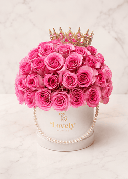 Royal Pink Pearl Crown – 50 Roses