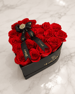 Midnight Love Mini Rose Heart