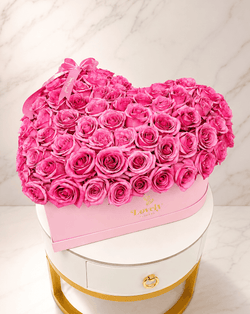 Pink Devotion Heart – 60 Roses