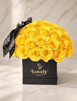 Square Dome Yellow Rose Box