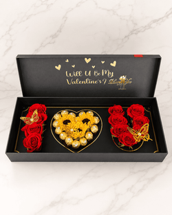 Model #2 I Love U Box with sunflowers + Chocolate