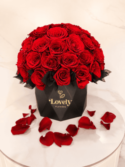 Elegant black Diamond Red Rose Box