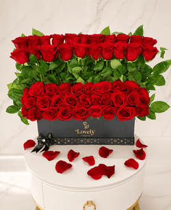 Stunning Red Rose Flat box