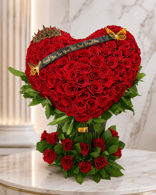 Standing Heart Rose Arrangement