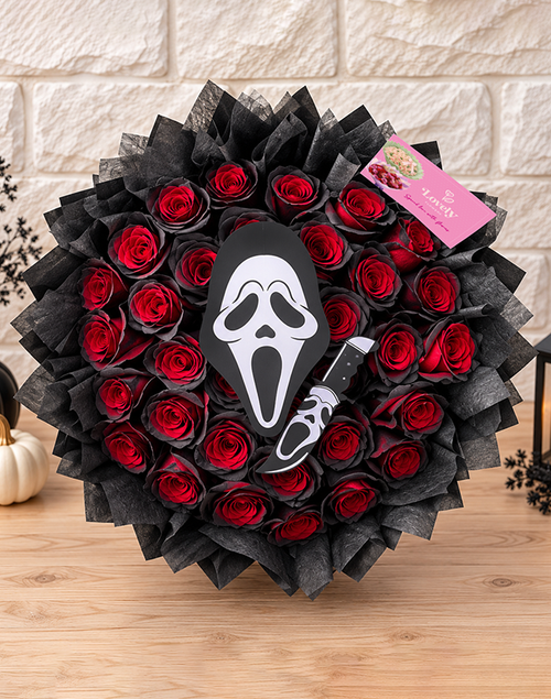 Scream Bouquet + Painted Roses