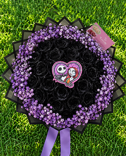 Jack & Sally Roses Balck Bouquet #1