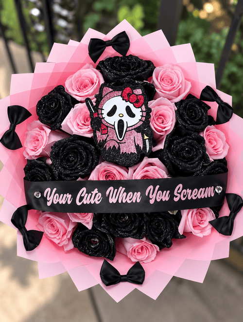 50 Roses Spooky Scream Bouquet