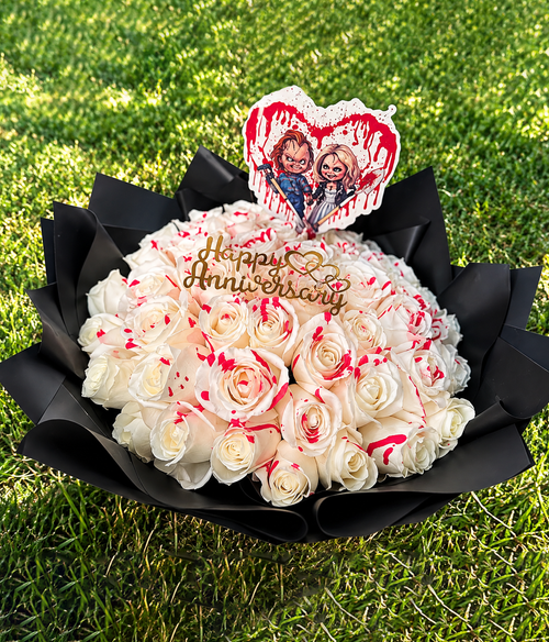 50 Roses Chucky & Tiffany Bouquet