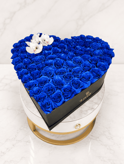 Royal Blue Orchid Heart Box