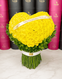 Golden Heart Standing Rose Arrangement
