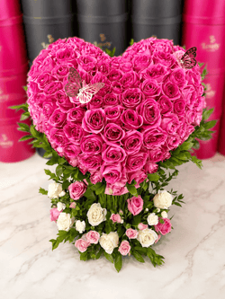 Hot Pink Heart Arrangement