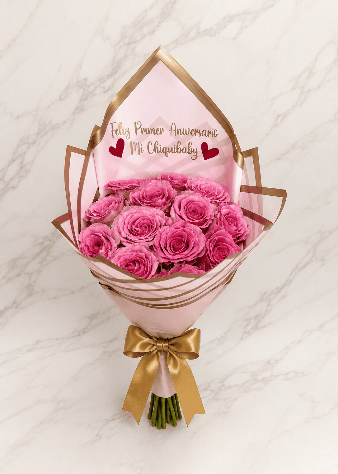 12 Pink Roses