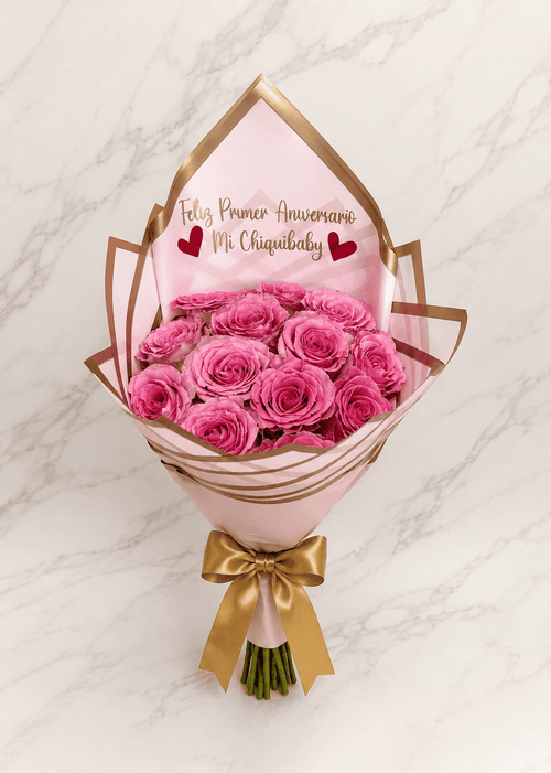12 Pink Roses