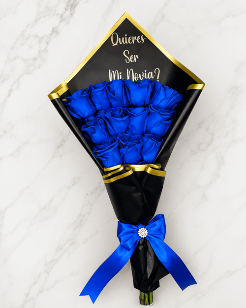 12 Beautiful Flat Blue Roses