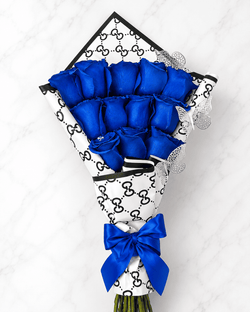 12 Beautiful Flat Blue Roses