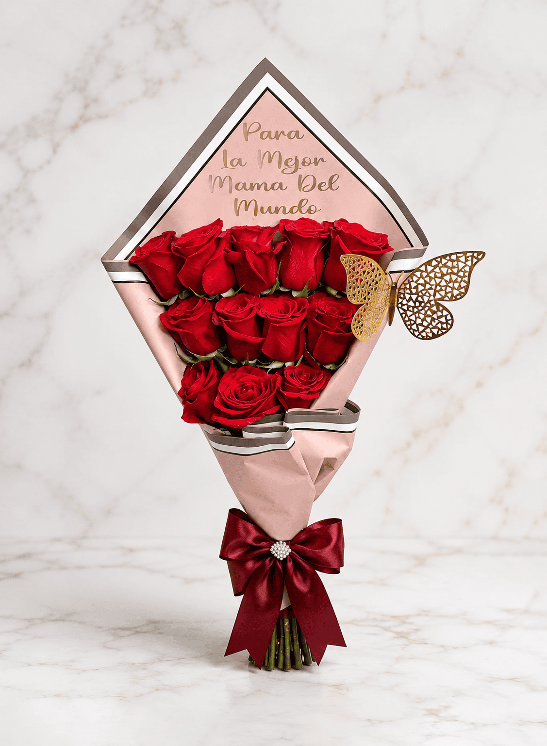 12 Flat Red Roses