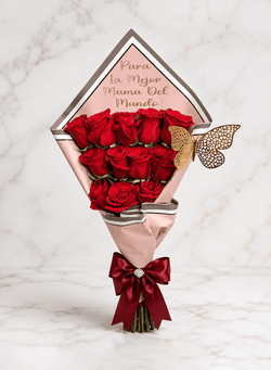 12 rosas rojas planas