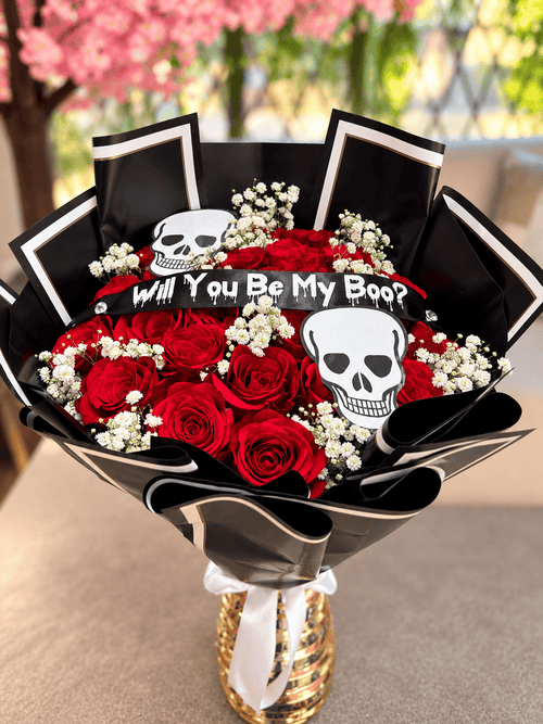 25 Rosas Skull Spooky Bouquet ~ Ramo Buchon de Halloween