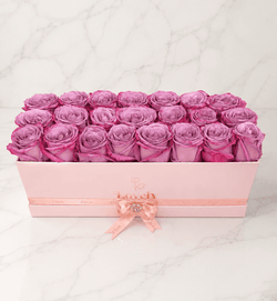 Lavender Elegance Rose Flat Pink Box