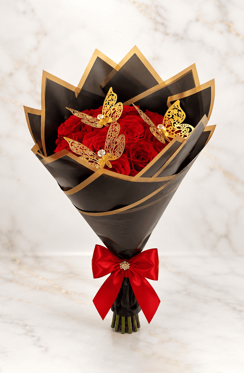 Ramo Buchon 12 Red Roses (Round)