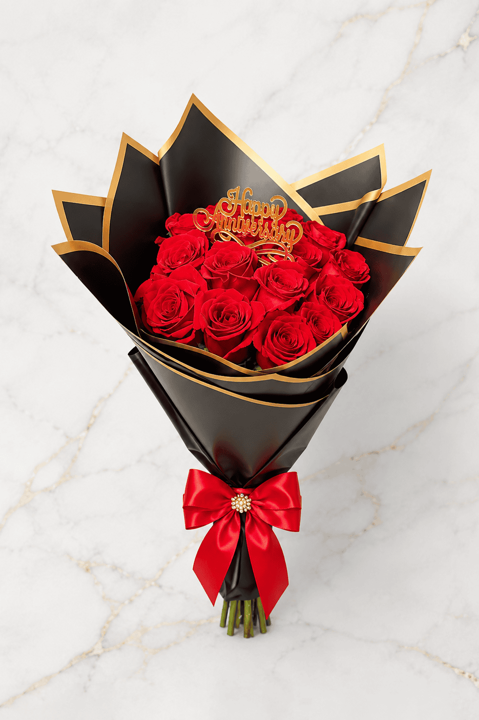 Ramo Buchon 12 Red Roses (Round)
